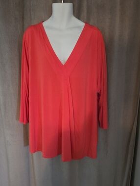 NWT 4X Lane Bryant Coral V-Neck Tunic Top